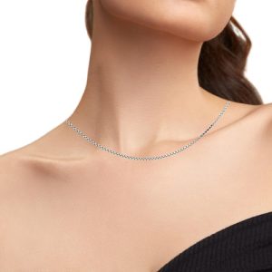 18K White Gold 20″ Box Link Chain