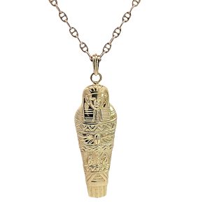 14K Yellow Gold 63mm Sarcophagus Pendant