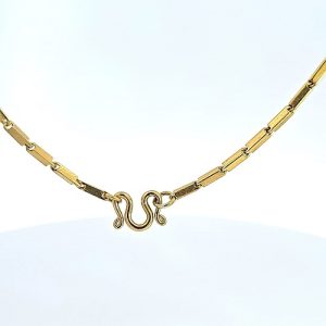 23.6K Yellow Gold 24.5″ Elongated Bar Link Chain
