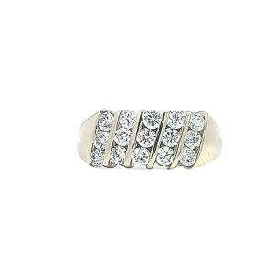 14K Yellow Gold 15 RBC Channel Set Diamond Ring