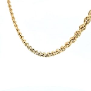 10K Yellow Gold 24″ Hollow Rope Link Chain
