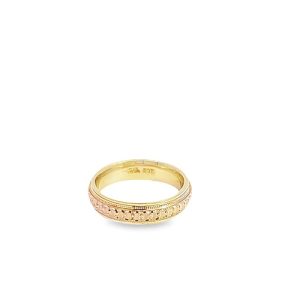 10K Rose & Yellow Gold 5mm Continuous Pattern Comfort Fit Band