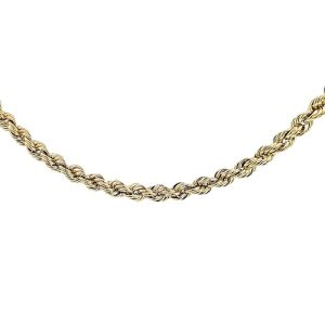 10K Yellow Gold 24″ Hollow Rope Link Chain