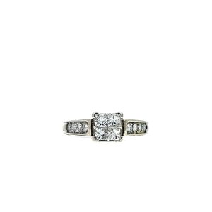 14K White Gold Engagement Ring w/ Quattor Diamond Centre & RBC Diamonds