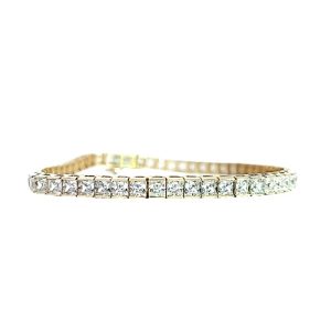 14K Yellow Gold 7″ Square Cut CZ Tennis Bracelet