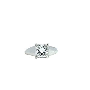Platinum 1.14CT Princess Cut VVS Diamond Engagement Ring