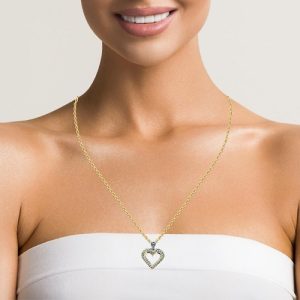 10K Yellow Gold 31 RBC Diamond Heart Pendant