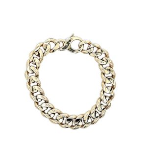 Heavy 14K Yellow Gold 9″ Open Curb Link Bracelet