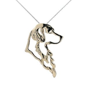 14K Yellow Gold 55mm Golden Retriever Pendant