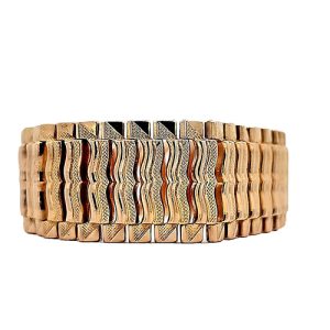 18K Yellow Gold 7.5″ Textured 23mm Flexi Link Bracelet