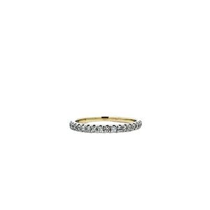 10K Yellow Gold 18 RBC Diamond Half Eternity Band Style Ring