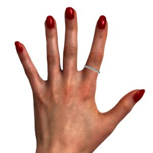 10K Yellow Gold 18 RBC Diamond Half Eternity Band Style Ring