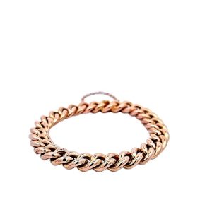 15K Rose Gold 7.5″ Hollow Curb Link Bracelet
