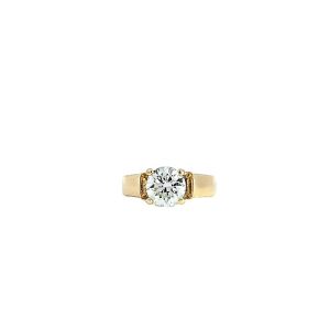 18K Yellow Gold 1.50CT VS-1 RBC Diamond Solitaire Engagement Ring