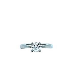 19K White Gold .42CT RBC Diamond Solitaire Engagement Ring