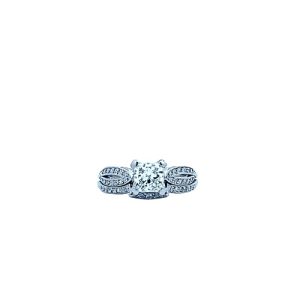 Tacori Platinum Ring Set w/ .71CT Princess Cut Diamond Engagement Ring & Matching Diamond Band