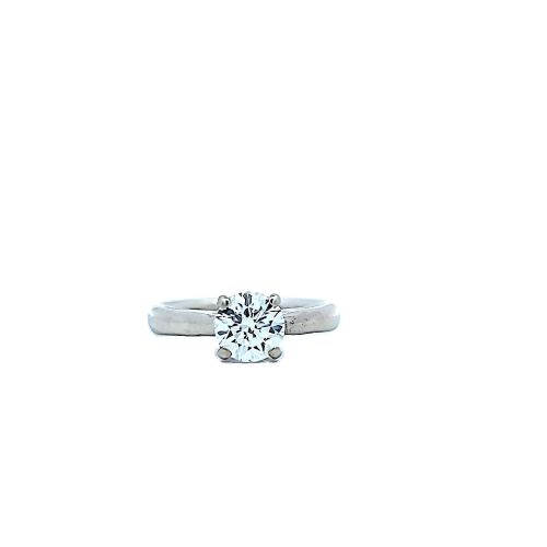 14K White Gold Engagement Ring w/ 1.06CT Polar Ice Canadian Round Brilliant Cut Diamond