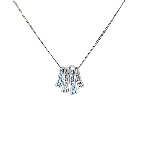 Amoro 14K Yellow & White Gold Slider Pendant w/ 28 Channel Set RBC Diamonds & 1 Hidden Diamond