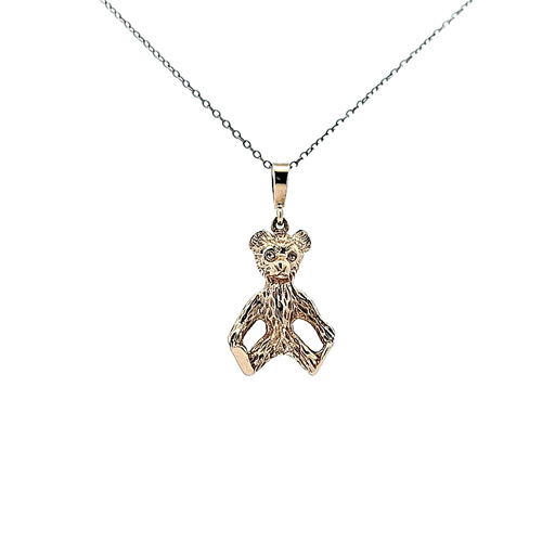 10K Yellow Gold 24mm Teddy Bear Charm/Pendant