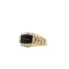 10K Yellow Gold Ring w/ 10x7mm Barrel Cut Garnet & 6 Diamond Accents - Image 2