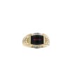 10K Yellow Gold Ring w/ 10x7mm Barrel Cut Garnet & 6 Diamond Accents