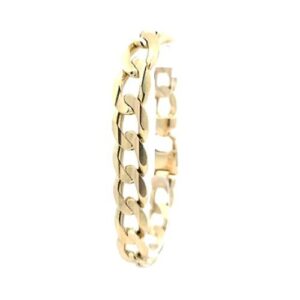 Heavy 18K Yellow Gold 8.5″ Open Curb Link Bracelet