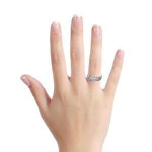 14K White Gold 1.06CT RBC Diamond Centre & 30 Diamond Engagement Ring w/ Diamond Band