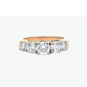 18K Yellow & White Gold 5 Diamond Ring