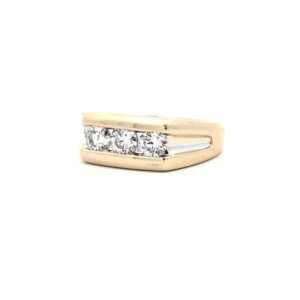 10K Yellow & White Gold 3 RBC Diamond Ring