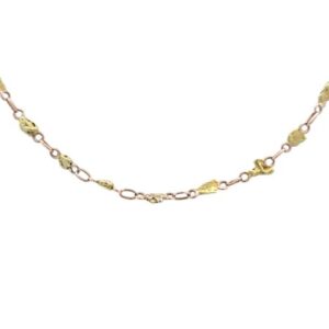 9K Gold Loop Link & Nugget Accent 18″ Chain
