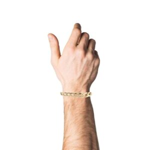 Heavy 18K Yellow Gold 8.5″ Open Curb Link Bracelet