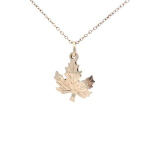 14K Yellow Gold 21mm Maple Leaf Pendant 🍁