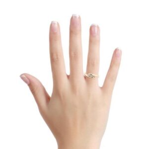 14K Yellow Gold 3 RBC Diamond Offset Ring