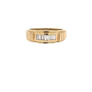 14K Yellow Gold Ring w/ 7 Baguette Cut Diamonds