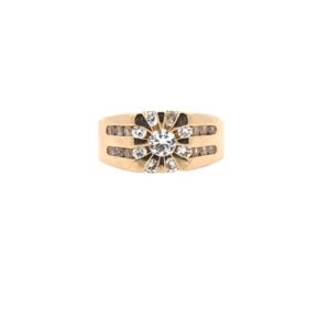 14K Yellow Gold .38CT Diamond Centre & 20 Diamonds