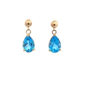 Pair of UnoAErre Pear Cut Blue Topaz Dangle Earrings