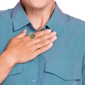 10K Yellow Gold Signet Style Ring w/ Natural Nugget