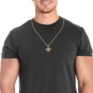 10K Tri Gold 22mm Bee Pendant w/ C.Z & Ruby Eyes