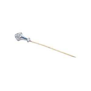 Platinum & 14K Yellow Gold Art Deco Style Pin w/ Diamonds & Sapphires