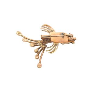 14K Yellow Gold 39.5mm MOP Angel Fish Brooch