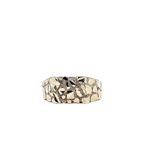 10K Yellow Gold Diamond Cut Nugget Style Signet Ring