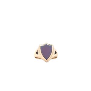 Vintage 18K Yellow Gold Carnelian Shield Ring
