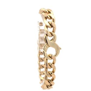 Heavy 14K Yellow Gold 9″ Open Curb Link Bracelet w/ Large Open Lobster Clasp