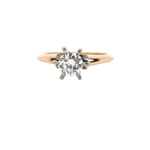 14K Yellow Gold .60CT RBC Diamond Solitaire Ring