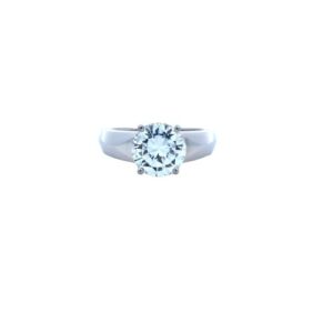 Platinum 2.60CT RBC Diamond Solitaire Ring