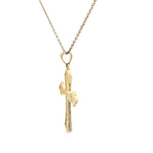 10K Yellow Gold 30mm Filigree Cross Pendant