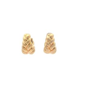 MILROS 18K Yellow Gold 17mm Puffed Pillowed Leverback Hoop Earrings