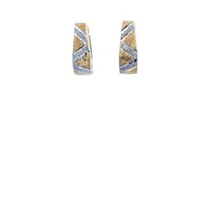 Pair of 10K Yellow & White Gold 19mm Sparkly Hoop Earrings