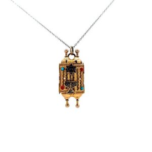 14K Yellow Gold 36mm Torah Scroll Charm/Pendant