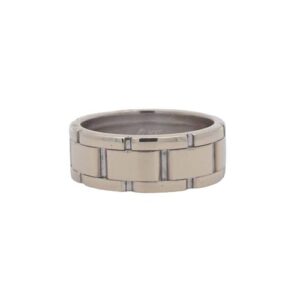 14K White Gold 8mm Brick Link Band
